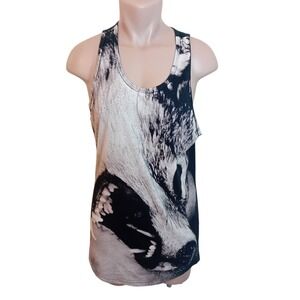 Unisex Drop Dead Clothing Tank Top Wolf Print Summer Grunge Emo Festival S‎